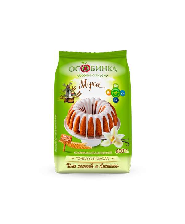 Упаковка Мука для кексов - аренда торгового знака Особинка